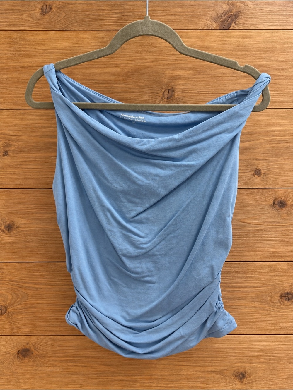 Abercrombie & Fitch Light Blue Draped Off-Shoulder Camisole